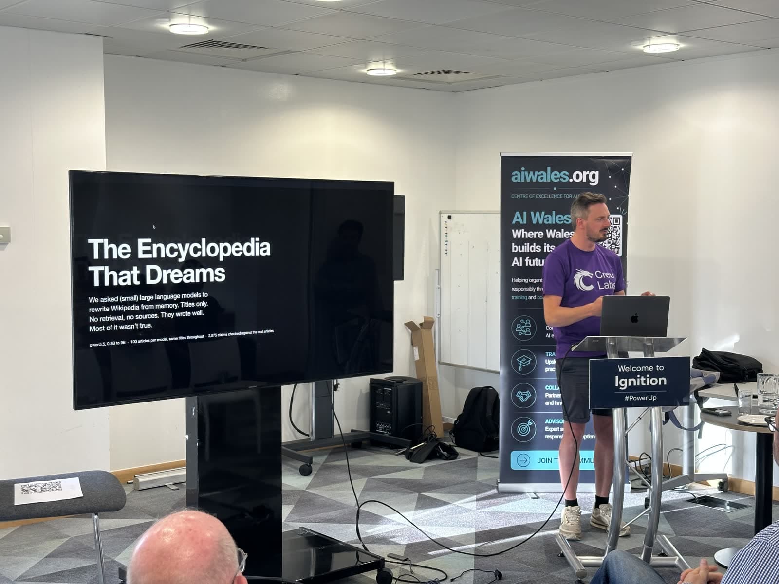 Ed Grundy presenting at AI Build: Show and Tell, NatWest Cardiff